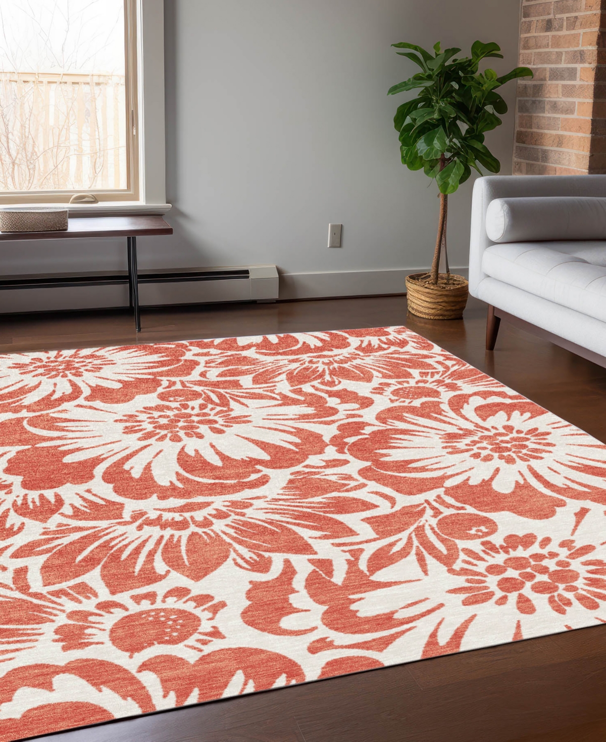 Addison Chantille Machine Washable Acn551 9'x12' Area Rug In Salmon