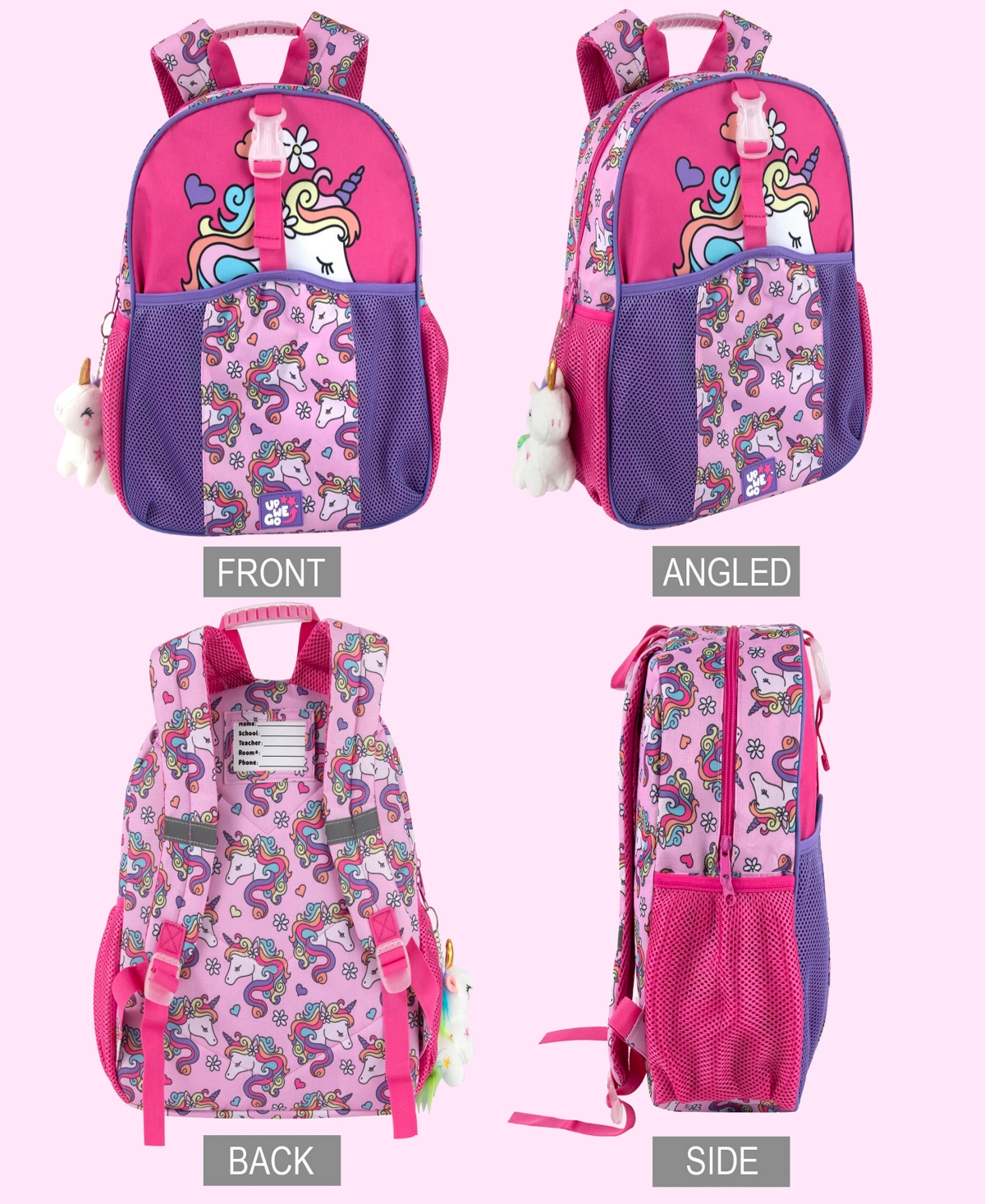 Unicorn 3 Pc Toddler Girl  Backpack And Lunch Bag Set In Pink