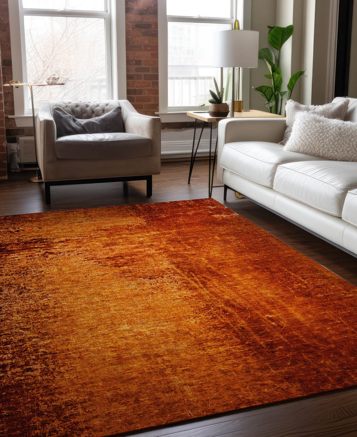 Addison Chantille Machine Washable Acn554 9'x12' Area Rug In Paprika