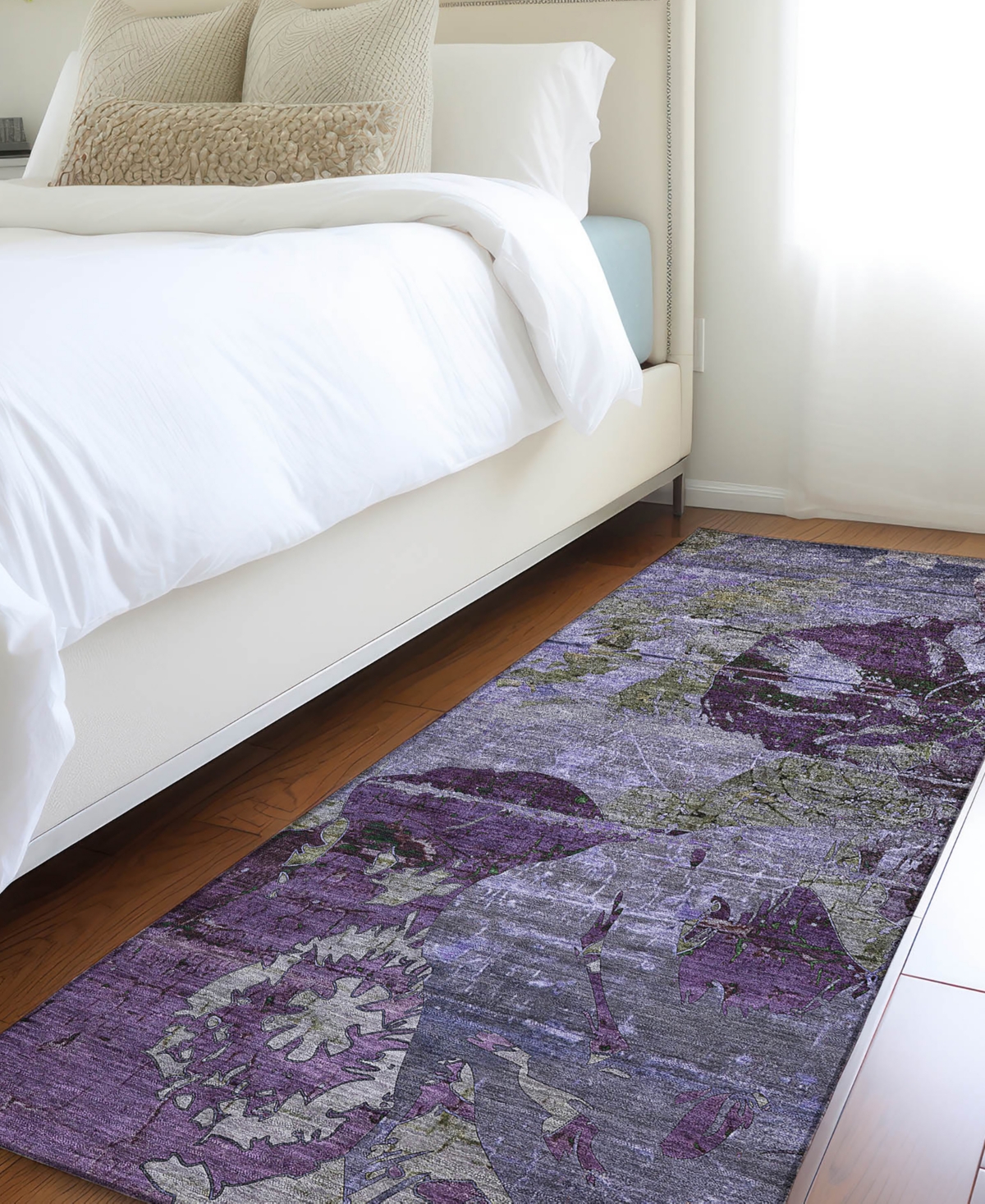Addison Chantille Machine Washable Acn555 2'3x7'6 Runner Area Rug In Purple