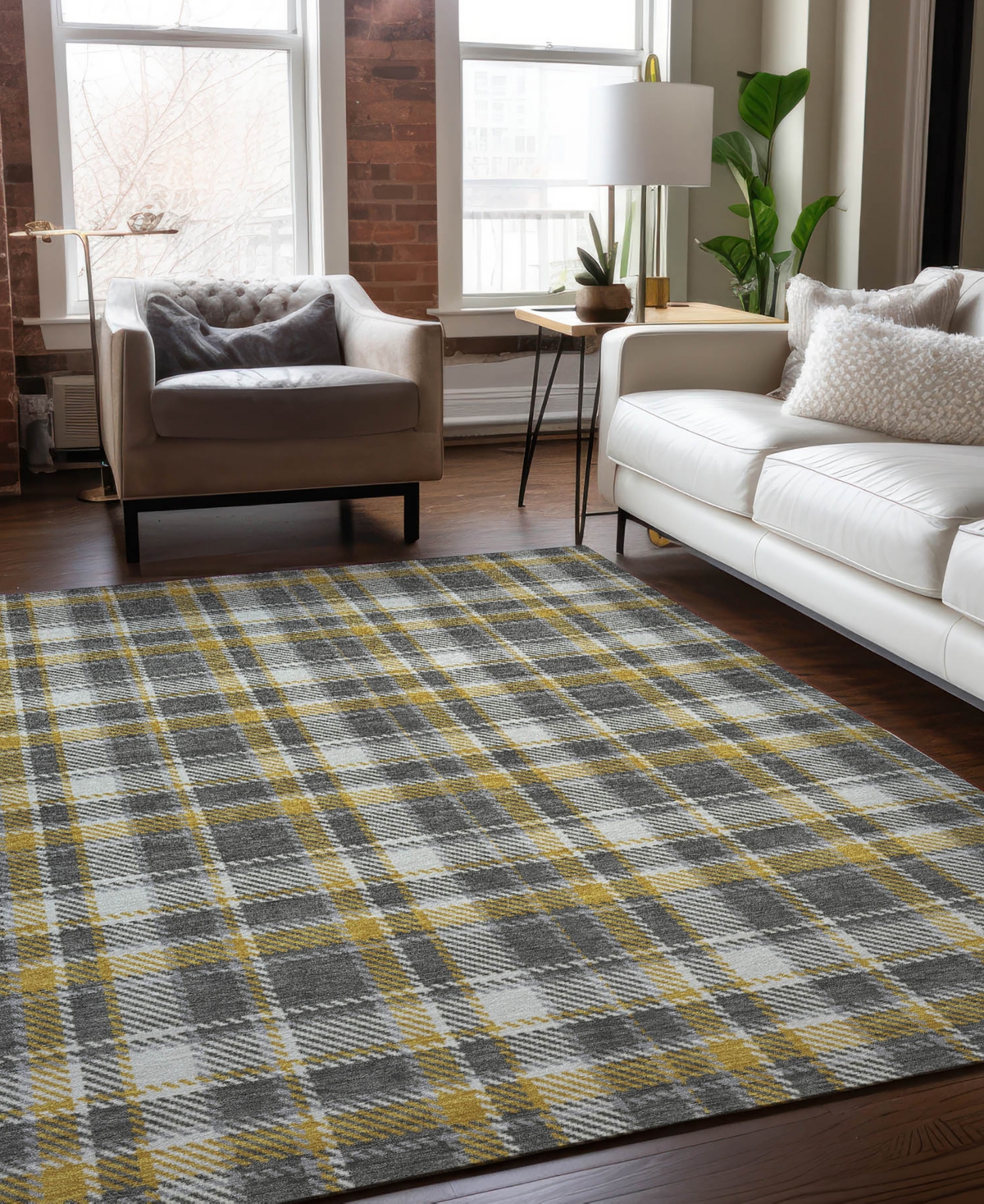 Addison Chantille Machine Washable Acn563 5'x7'6 Area Rug In Gray