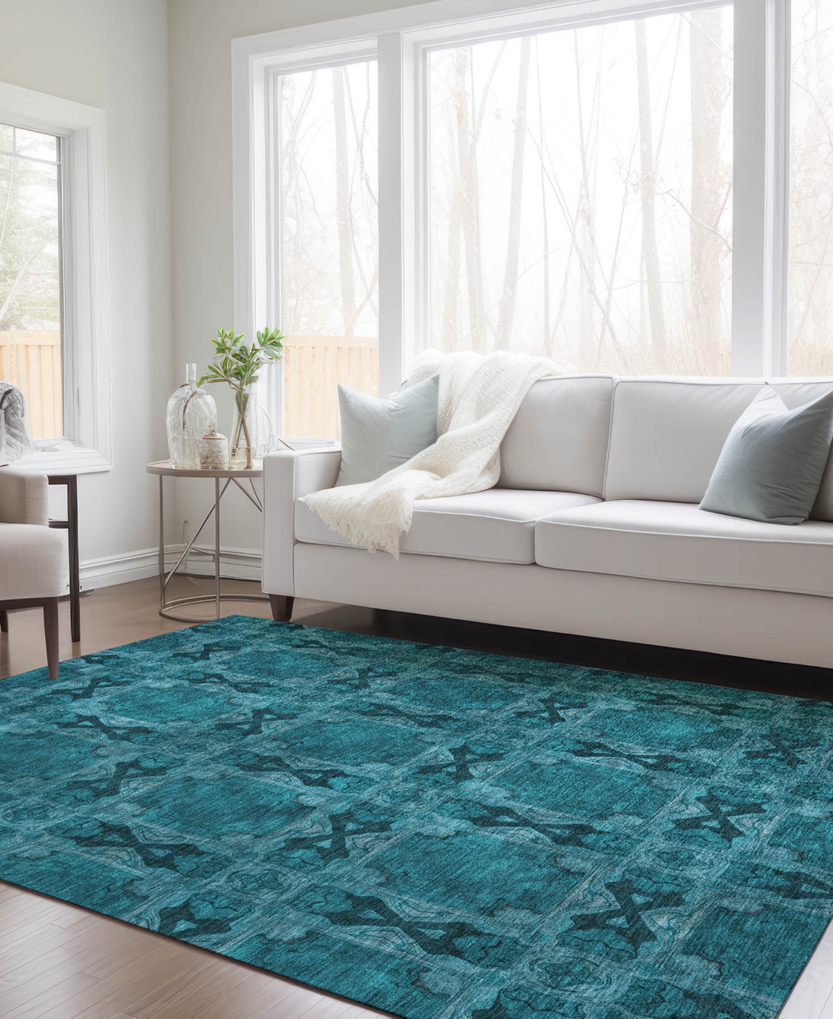 Addison Chantille Machine Washable Acn564 2'6x3'10 Area Rug In Ocean