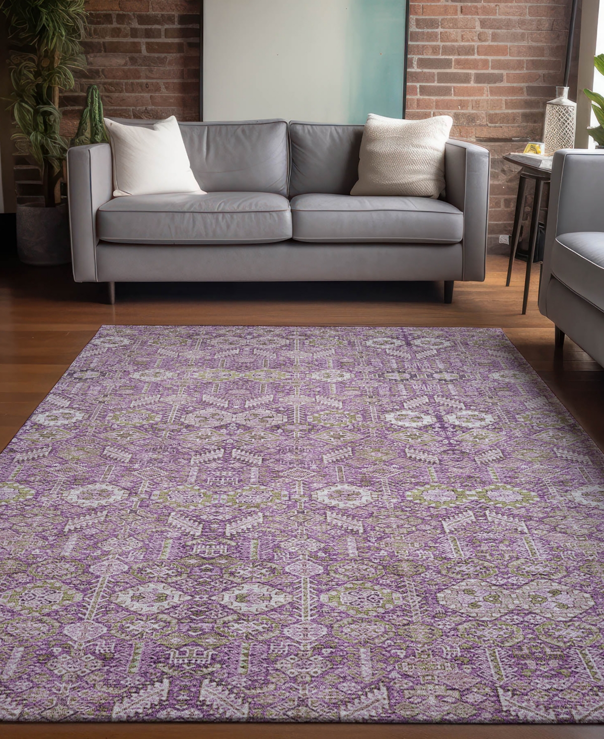 Addison Chantille Machine Washable Acn574 9'x12' Area Rug In Lavender