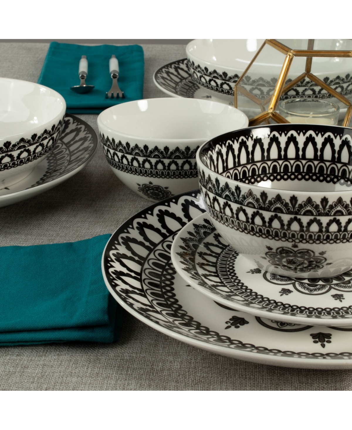 Bia Cordon Bleu Arabesque, 20-piece Dinnerware Set, Service For 4 In Stone