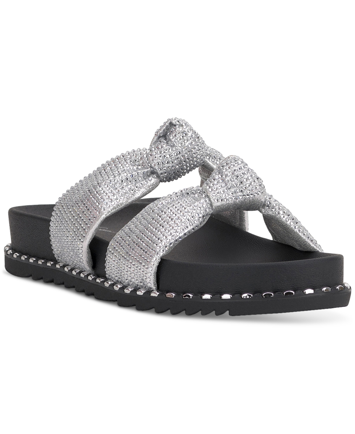 Jessica Simpson Caralyna Platform Slide Sandal In Silver Shimmer