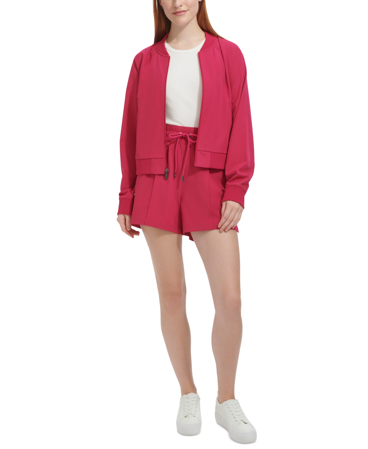 Marc New York Andrew Marc Sport Women's Woven Bomber Jacket In Dragon