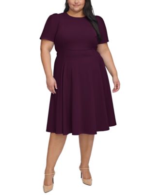 Plus Size Short Sleeve Midi Dress