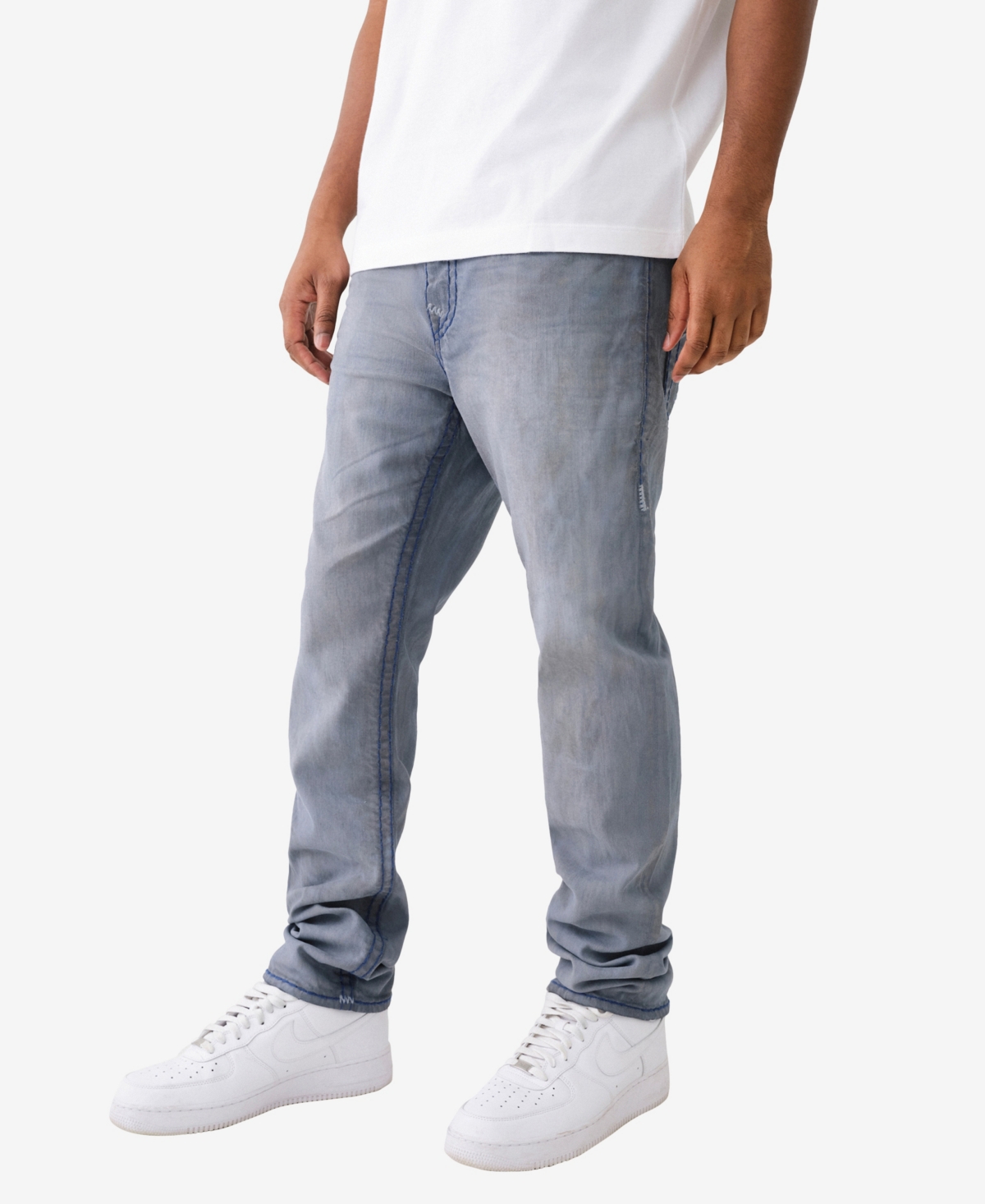 Shop True Religion Men's Rocco Flap Super T Skinny Jean In Grey