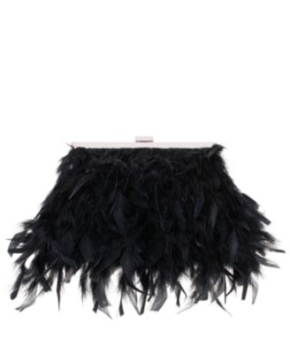 All Over Feather Frame Clutch