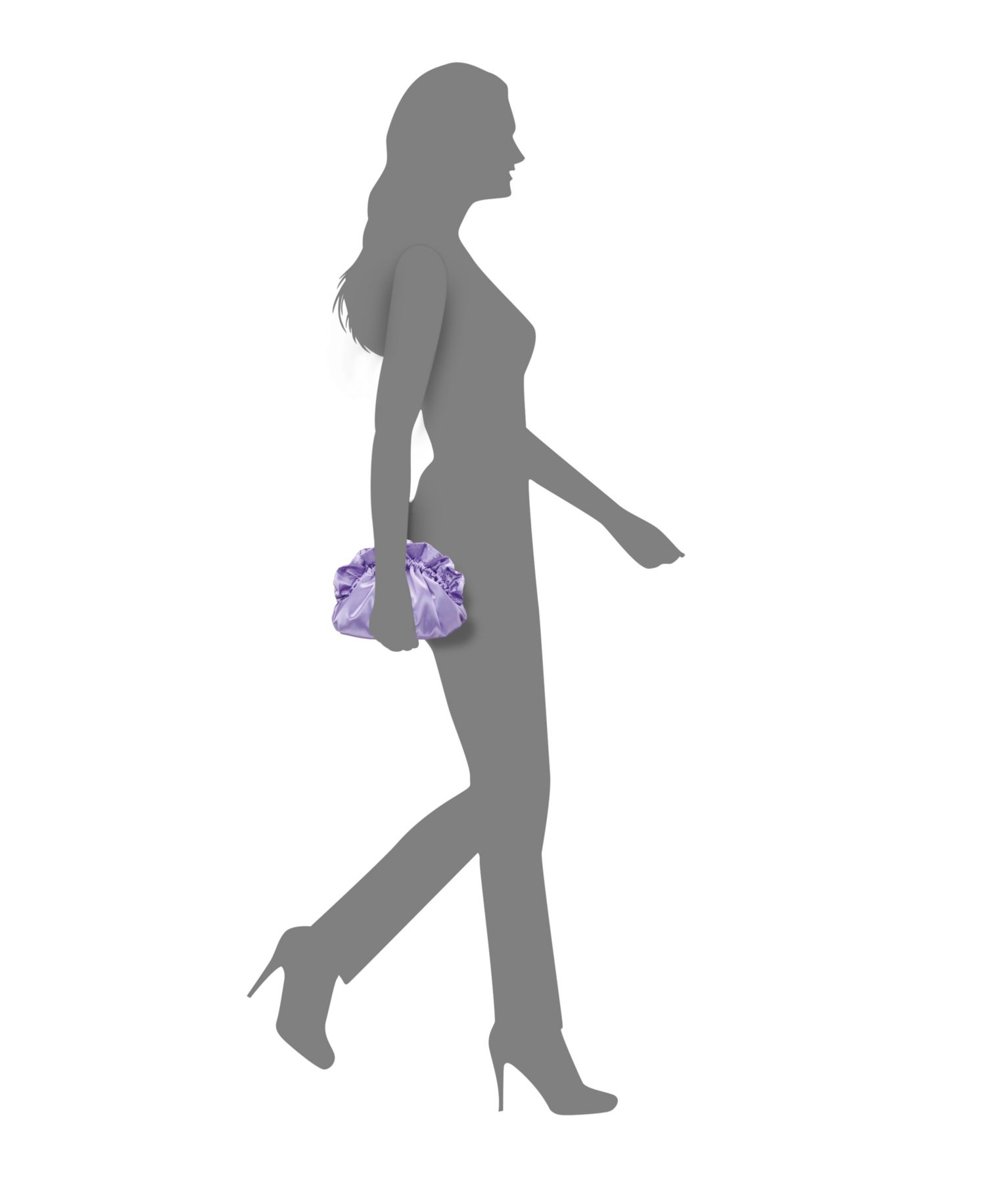 Satin Gathered Crossbody Pouch Bag