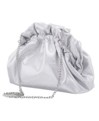 Metallic Gathered Crossbody Pouch Bag