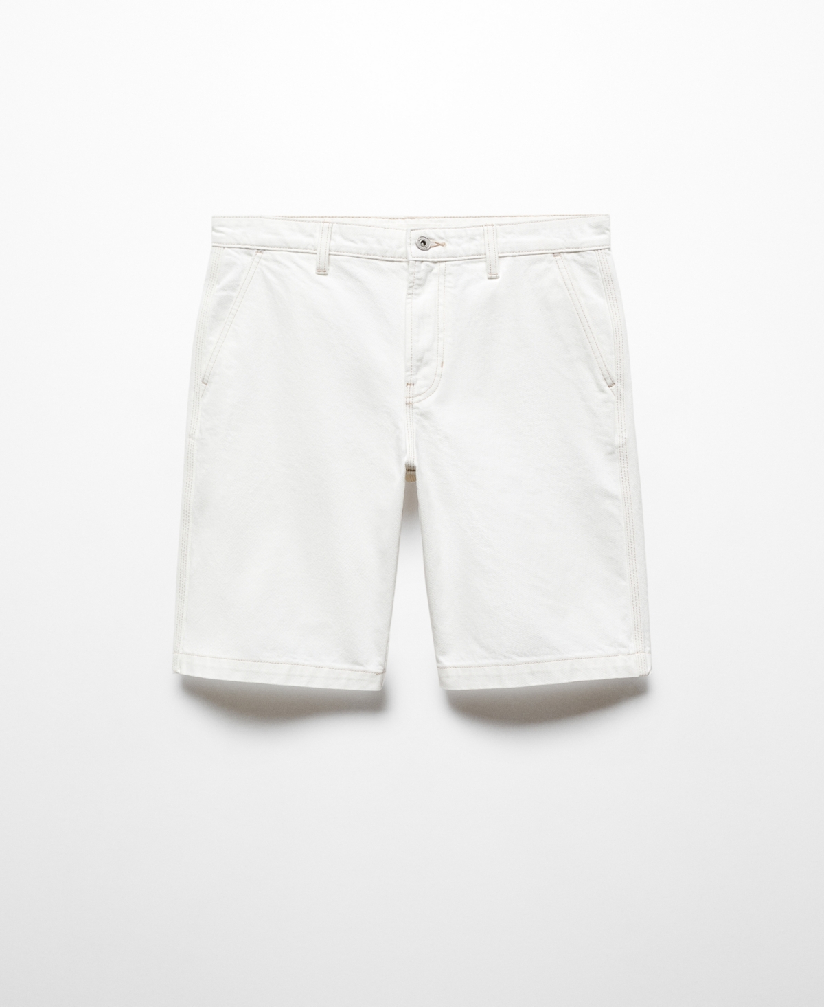 Men's Cotton Denim Bermuda Shorts - Off White