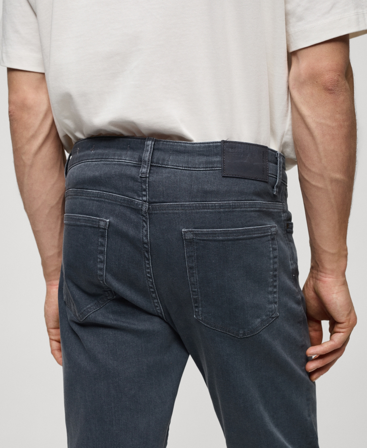 Shop Mango Men's Slim Fit Ultra Soft Touch Patrick Jeans In Denim Grey