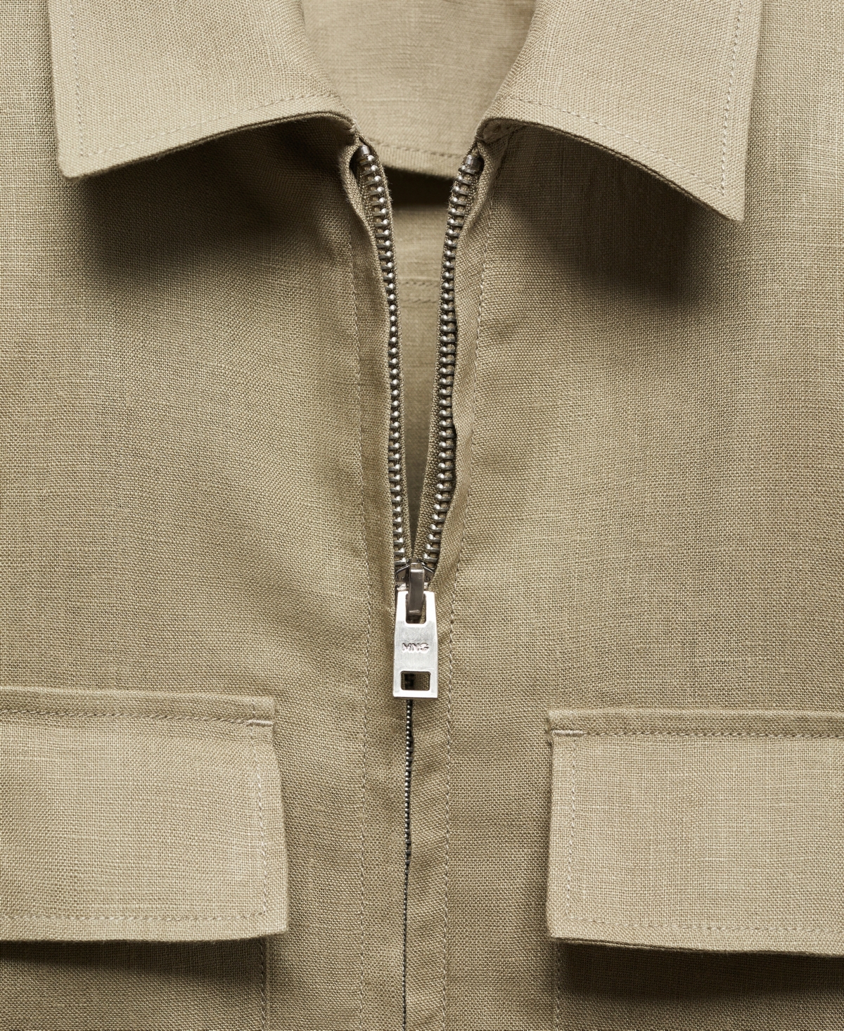 Mango Men's Zipper Linen Jacket