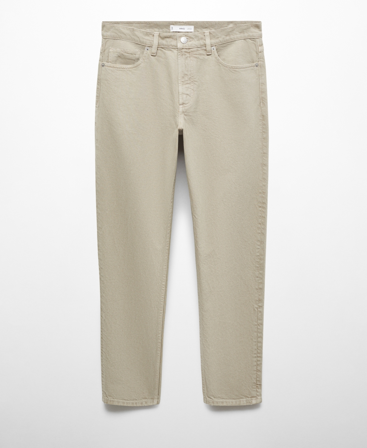 Shop Mango Men's Ben Cotton Tappered-fit Jeans In Khaki