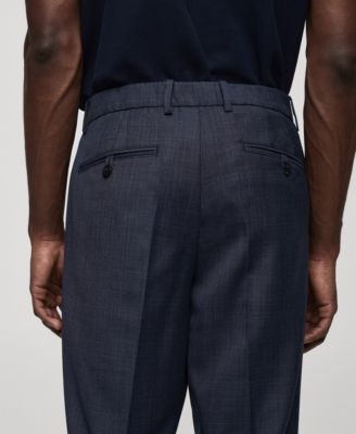 Men's Pleat Detail Wool Pants