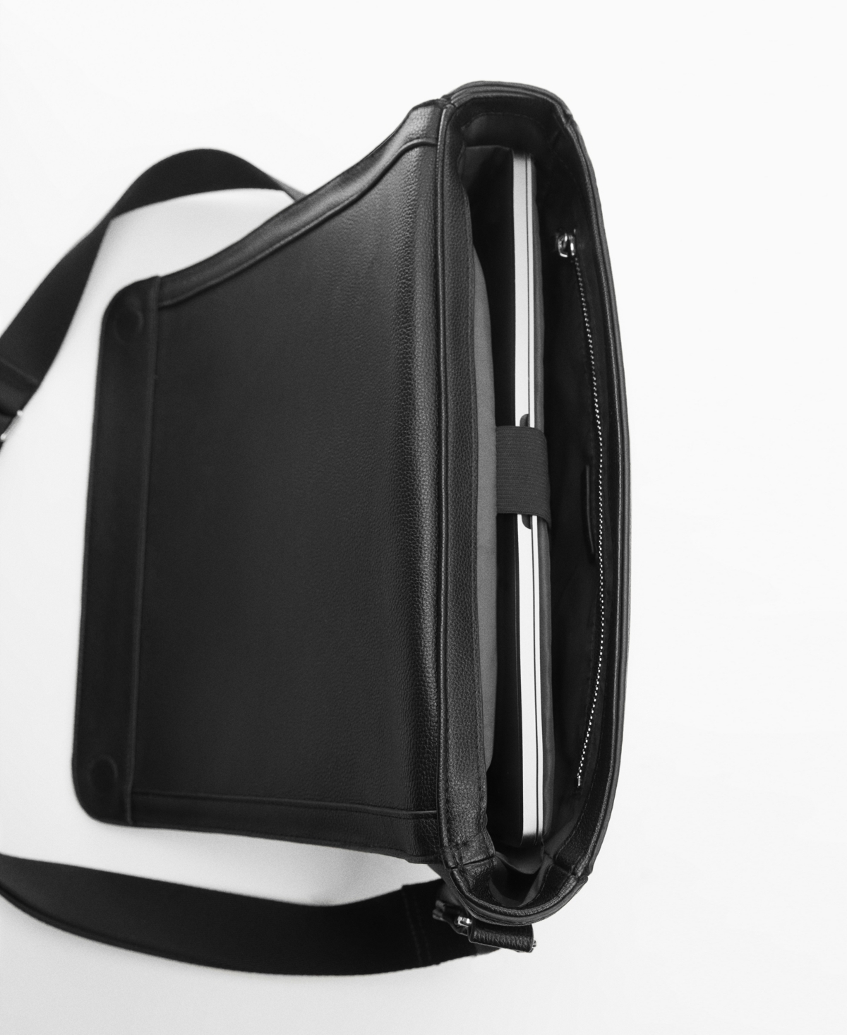 Shop Mango Men's Leather-effect Shoulder Bag In Black