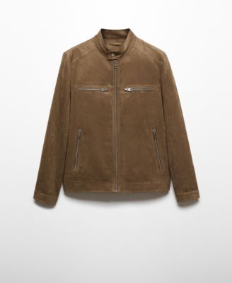 Men's Suede-Effect Zipper Jacket