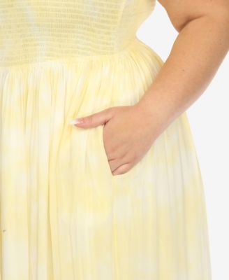 Plus Size Smocked Ruffle Maxi Dress