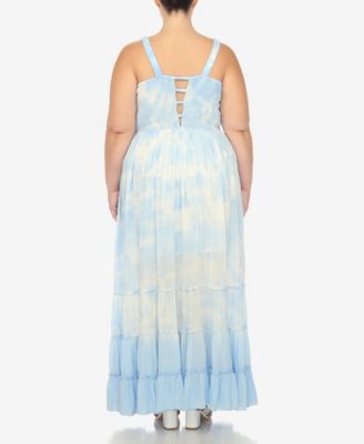Plus Size Smocked Ruffle Maxi Dress