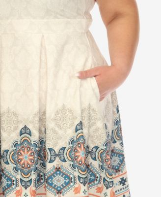 Plus Size Fit and Flare Knee Length Dress