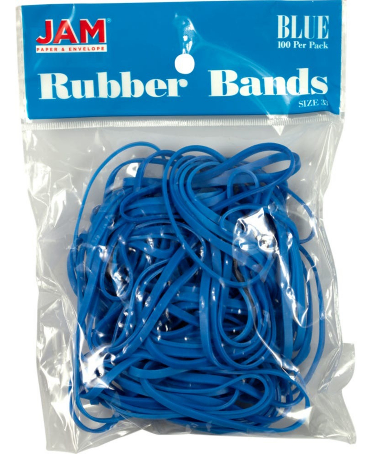 Colorful Rubber Bands - Size 33 - 100 Per Pack - Blue