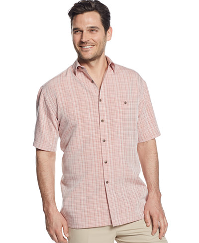 Campia Moda Big and Tall Short Sleeve Soft-Touch Textured Plaid Shirt