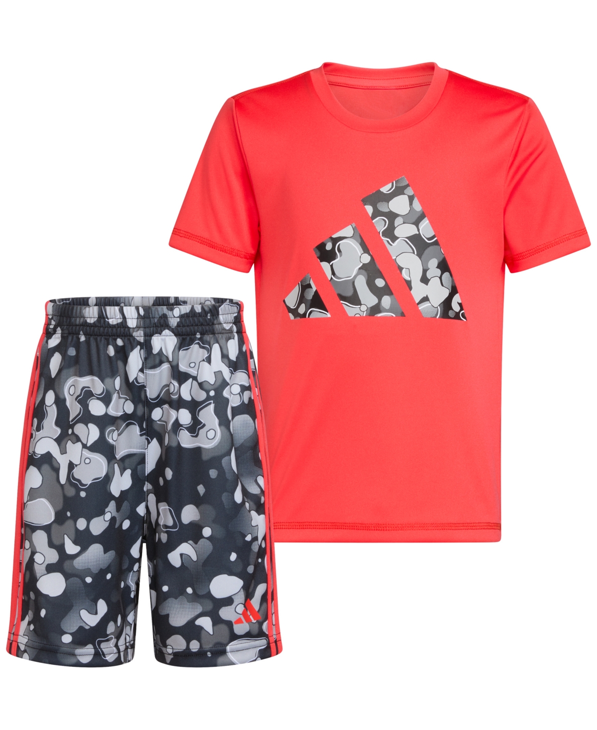 adidas Little & Toddler Boys Short-Sleeve Logo T-Shirt & 3-Stripes Shorts, 2 Piece Set