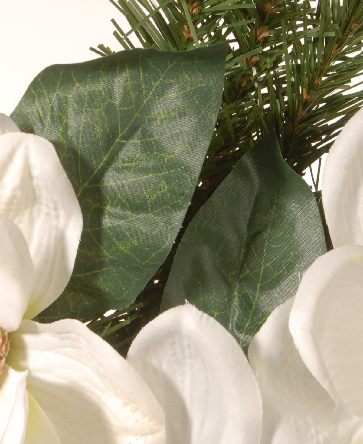 National Tree Company 24 North Valley Spruce Magnolia Wreath In White