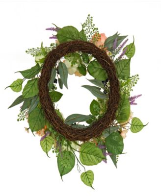 24 Rose and Peony Flowers Wreath