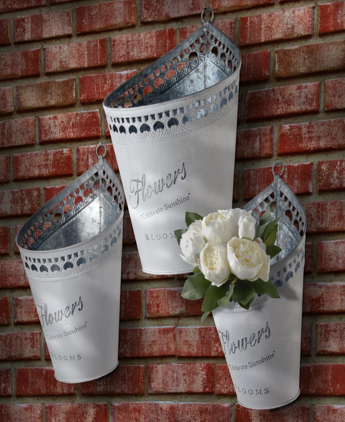 National Tree Company 3-piece Decorative Pot Assortment In Silver