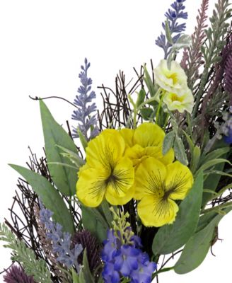22 Pansy and Lavender Wreath