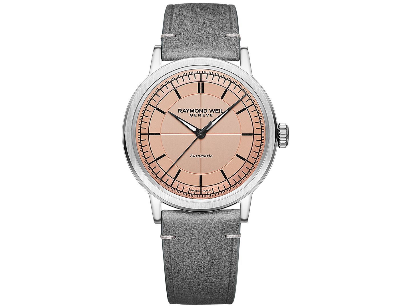 Мужские часы Raymond Weil Swiss Automatic Millesime Gray Leather Strap Watch 40mm — фото 1