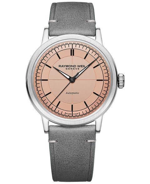 Мужские часы Raymond Weil Swiss Automatic Millesime Gray Leather Strap Watch 40mm