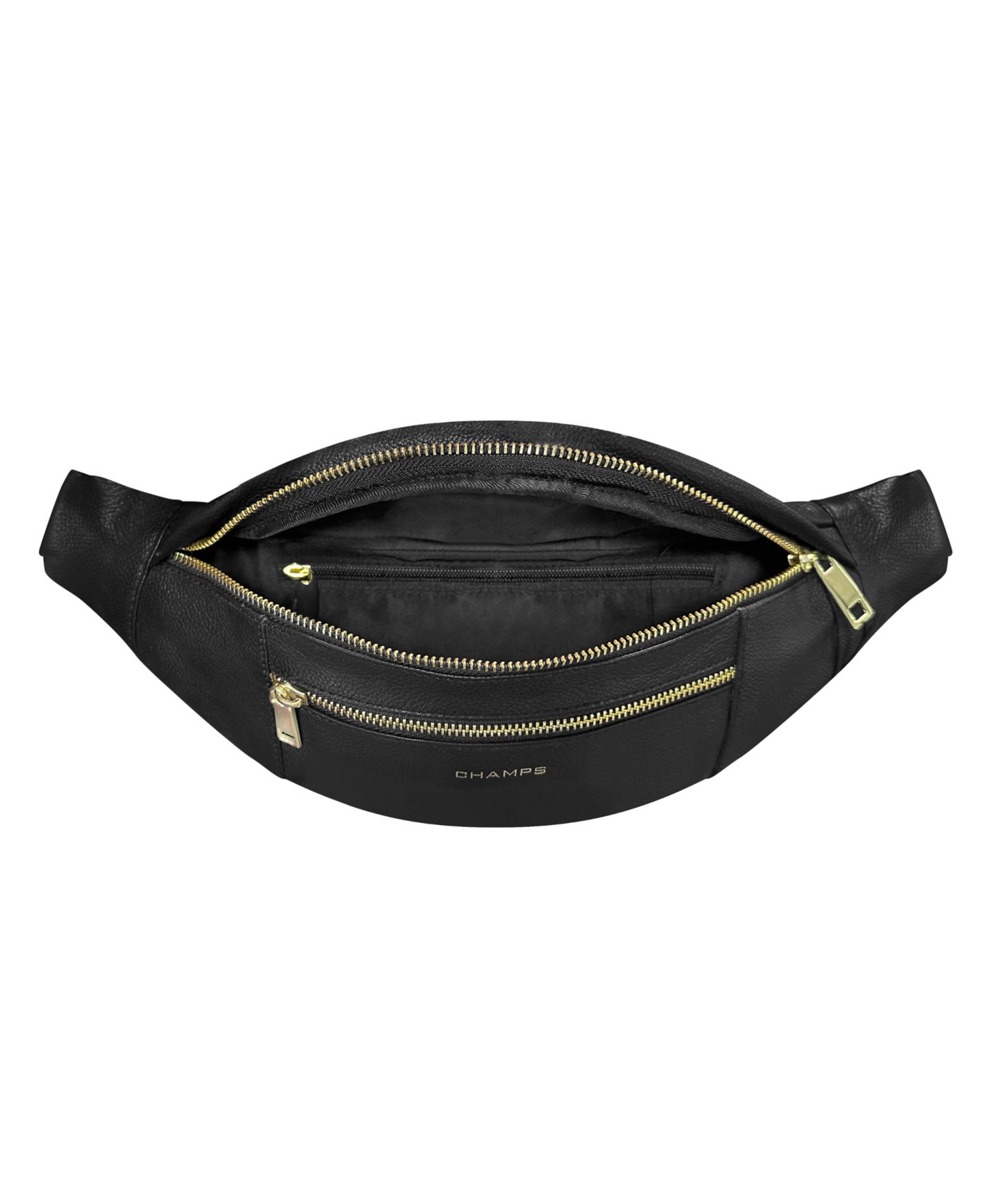 Сумки CHAMPS Leather Waist-Pack, цвет: Чёрный — фото 4