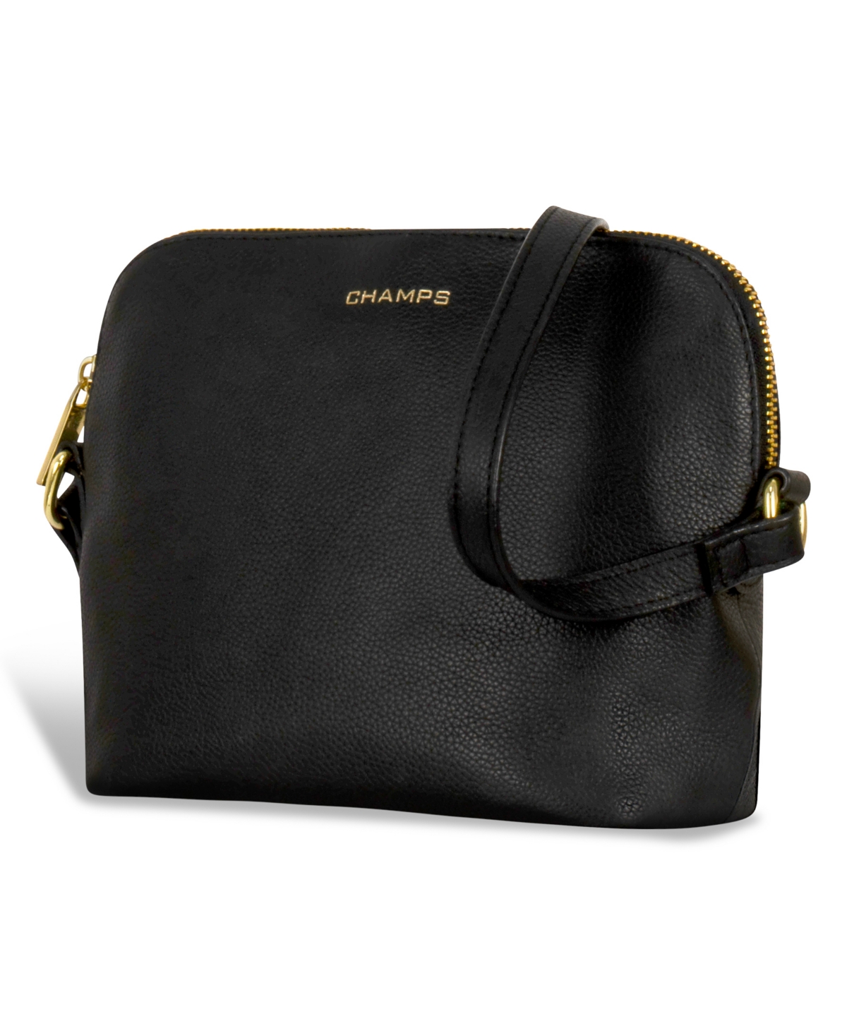 Shop Champs Leather Top-zip Shoulder Bag In Black