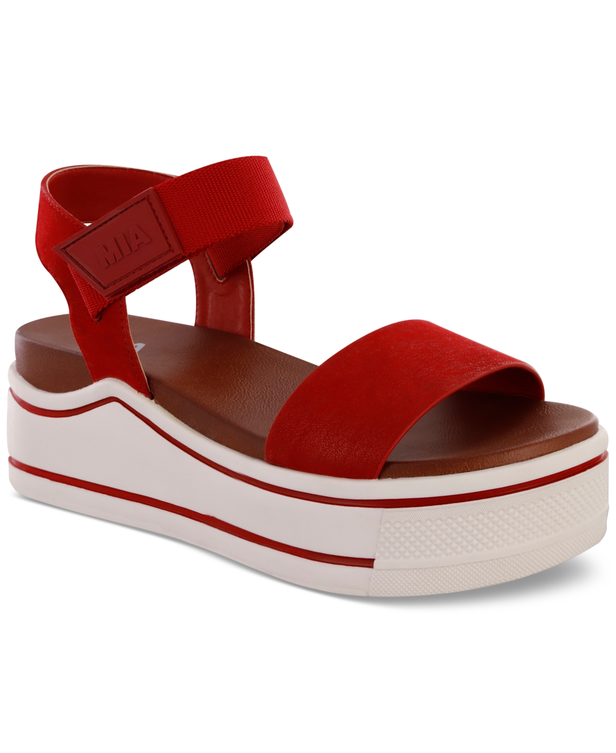 Shop Mia Women's Odelia Round Toe Sandal In Red Brusse