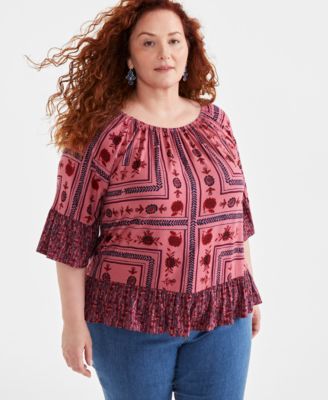 macy's style and co plus size tops