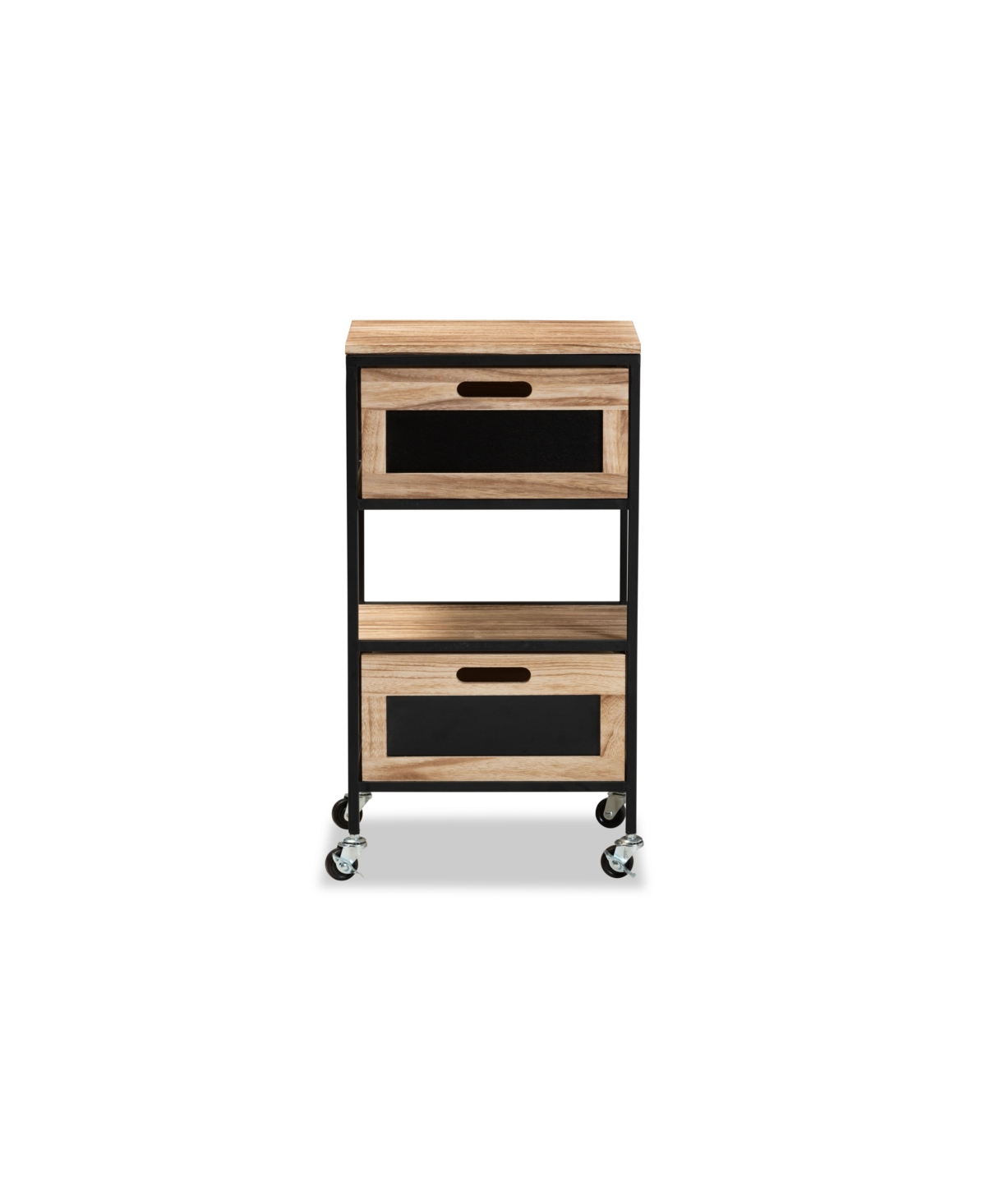 Baxton Studio Olinda Modern Industrial 2-drawer End Table In Oak Brown