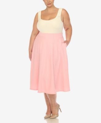 Plus Size Flared Midi Skirt