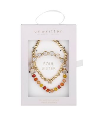 Multi Sunburst Quartz Soul Sister Stone and Beaded Stretch Bracelet Set