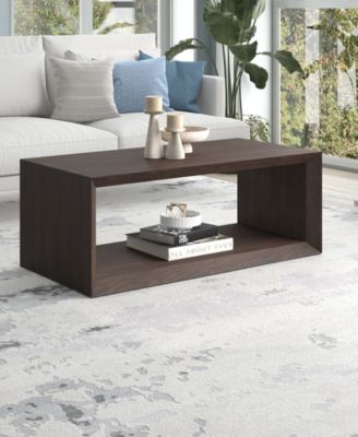 Osmond 48" Wide Rectangular Coffee Table in Alder Brown