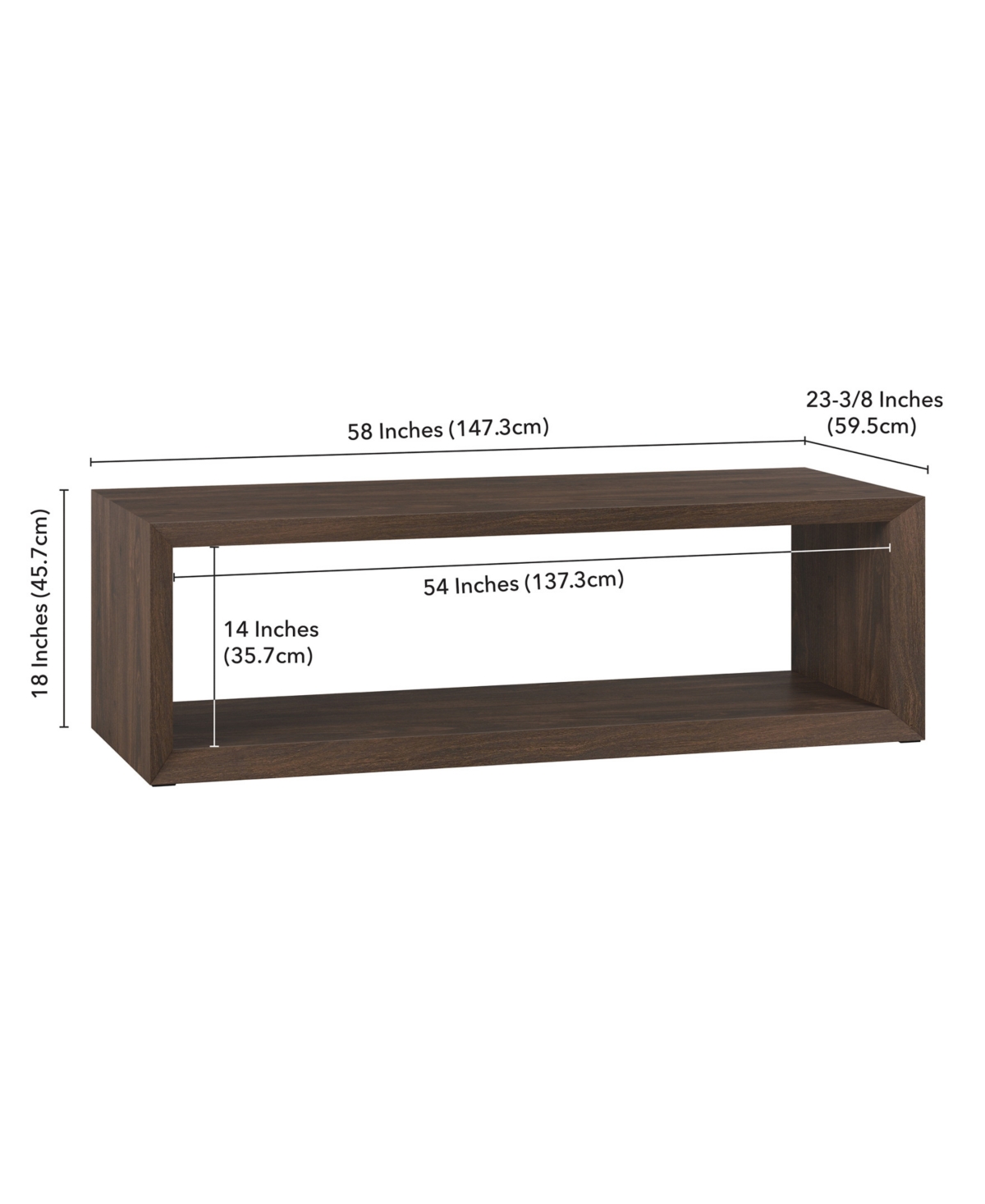 Hudson & Canal Osmond 58" Wide Rectangular Coffee Table In Alder Brown In Alder Brown