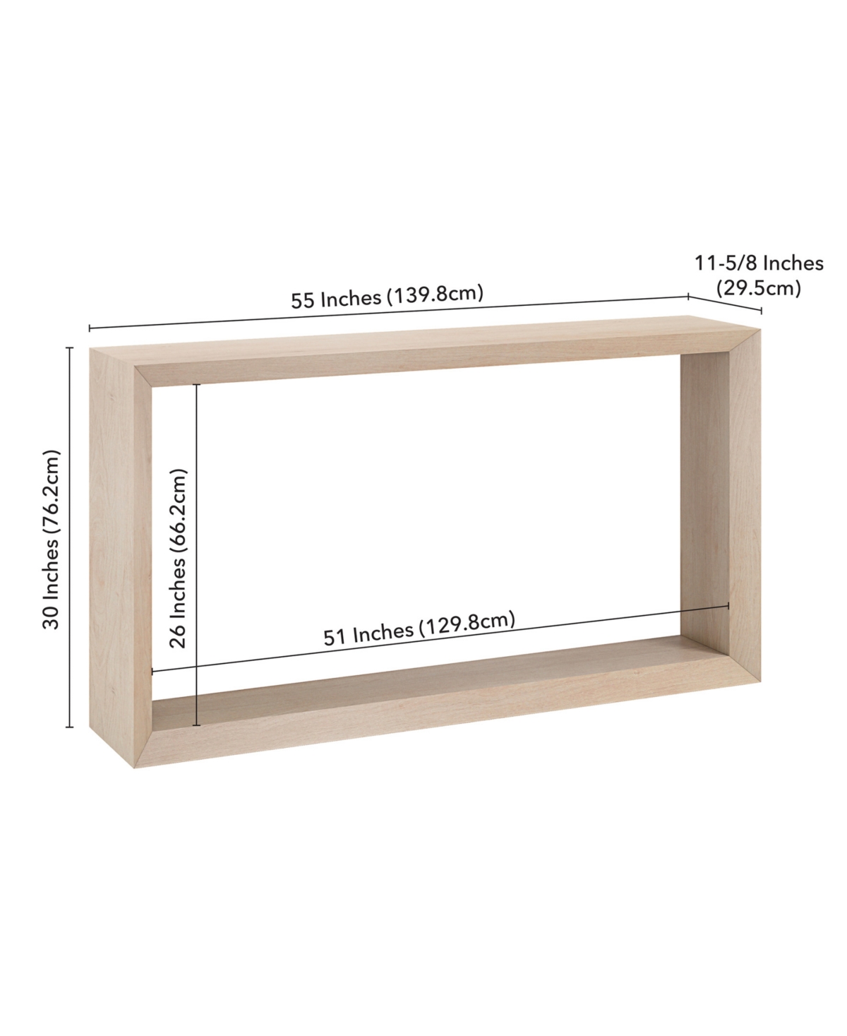 Hudson & Canal Osmond 55" Wide Rectangular Console Table In Alder White In Alder White