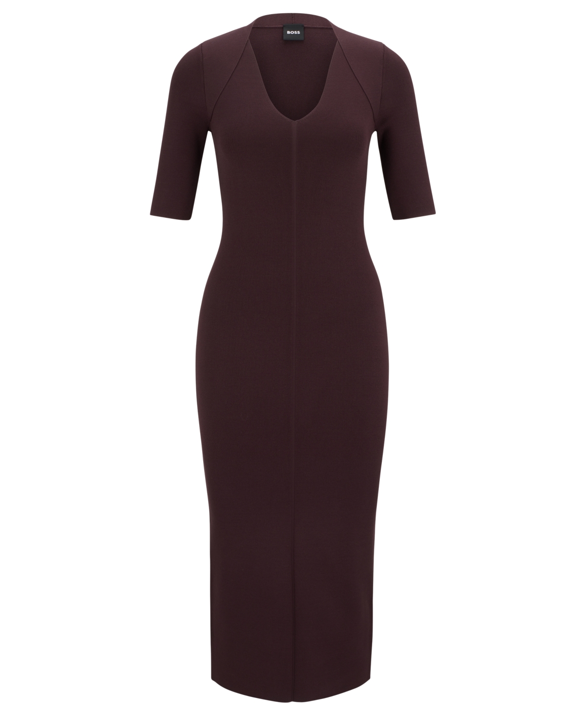 HUGO BOSS BOSS BY HUGO BOSS WOMEN'S V-NECK KNITTED DRESS 