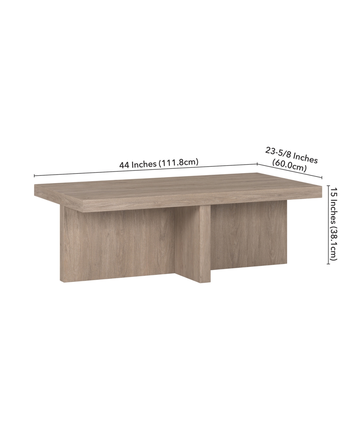 Hudson & Canal Elna 44" Wide Rectangular Coffee Table In Antiqued Gray Oak In Antiqued Gray Oak