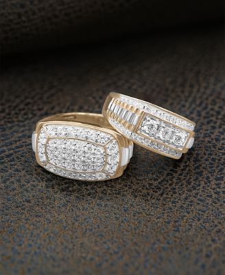 Men's Diamond Two-Tone Statement Ring (1 ct. t.w.) in 10k Gold