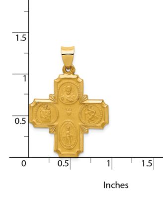 14k Gold Charm, Four-Way Medal 