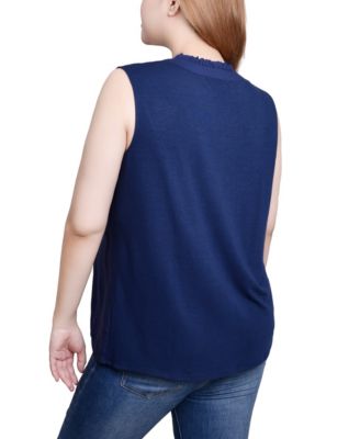 Petite Sleeveless Yoked Blouse Top