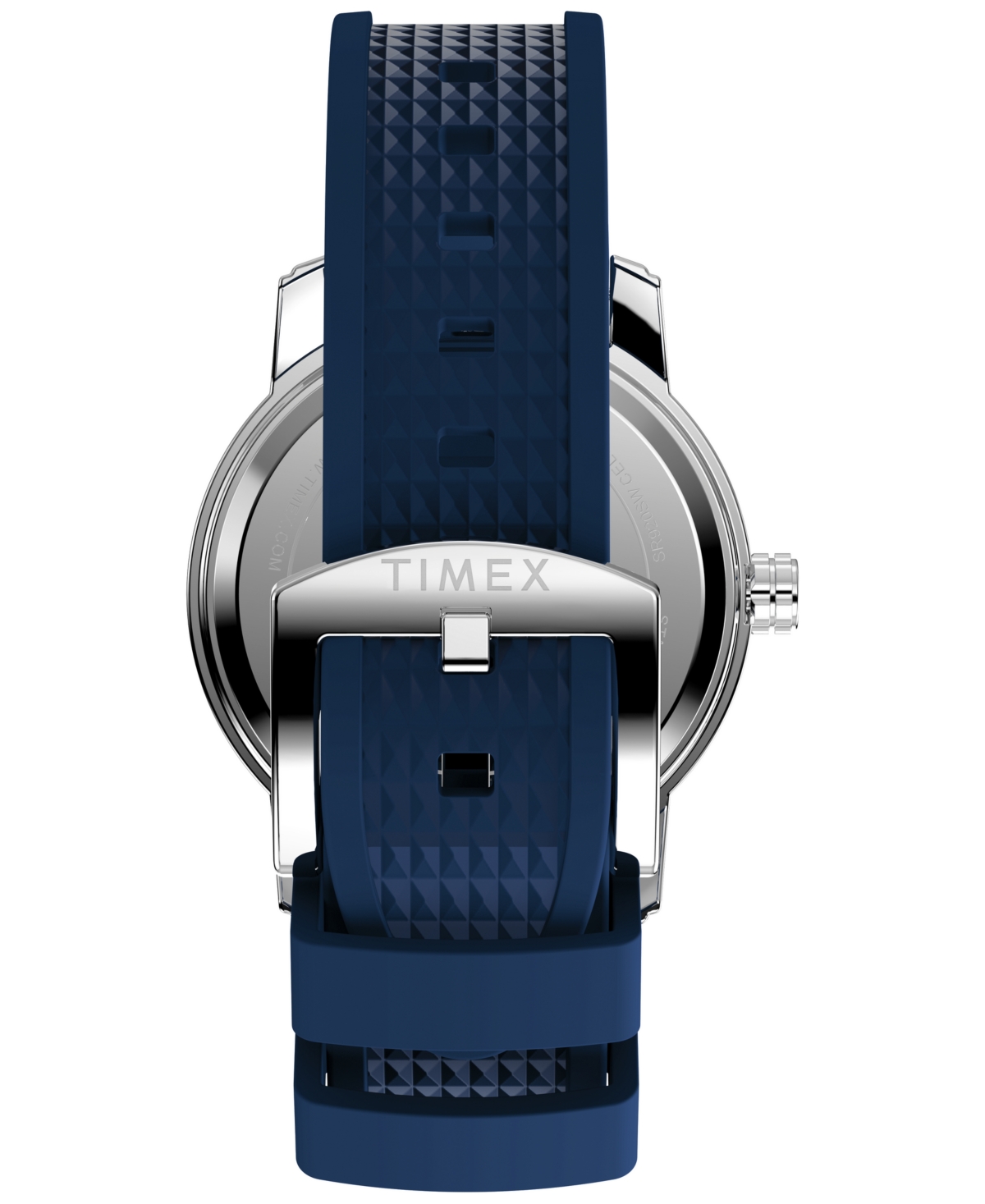 Shop Timex Men's Quartz Dress Analog Blue Silicone Strap 41mm Round Watch